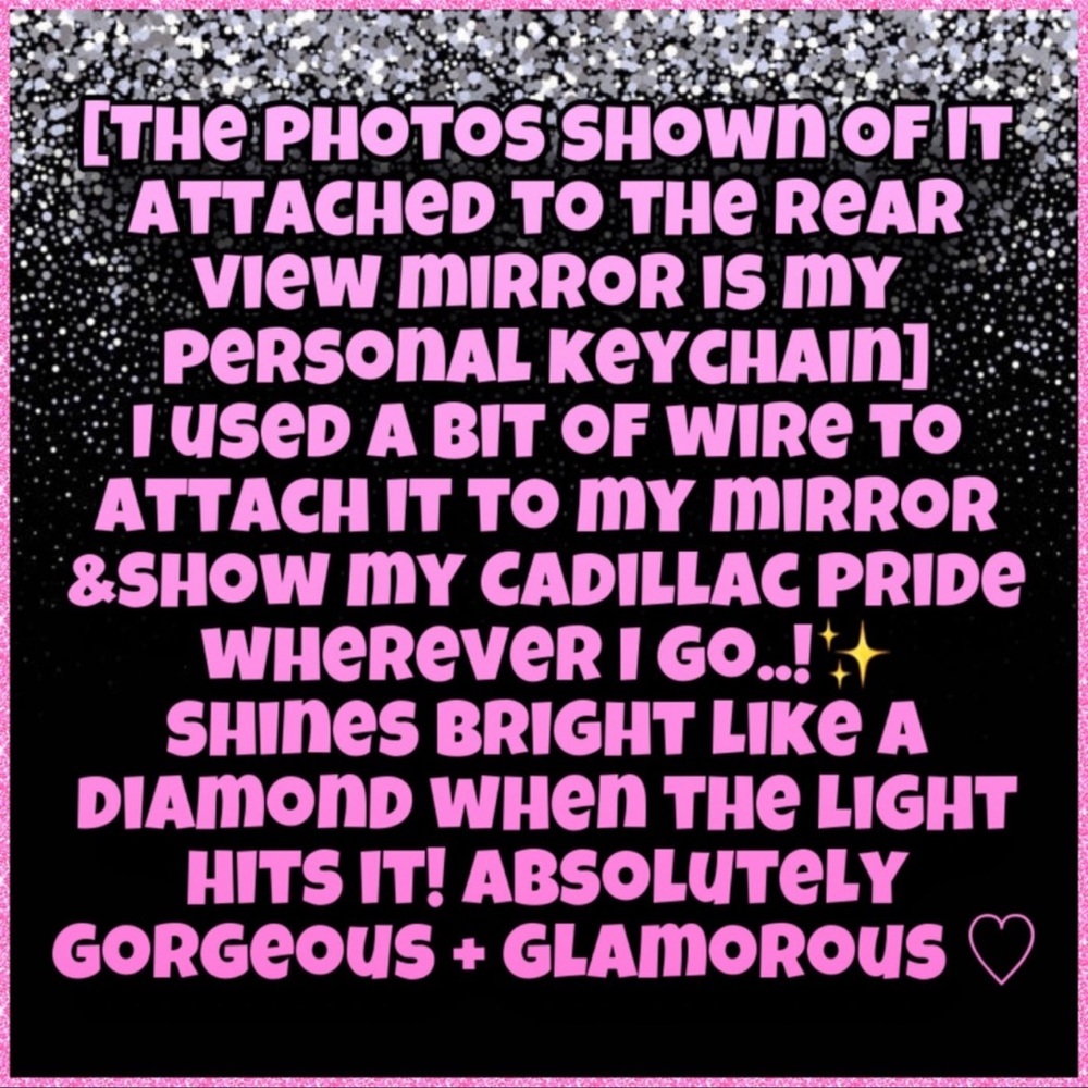 Cadillac Rhinestone Bling Charm Keychain Fob 💎 - Picture 9 of 14